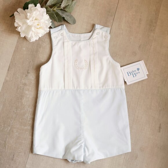 Blue & White Dressy Heirloom Jon Jon Shortall Bailey Boys Ring Bearer Spring NWT
